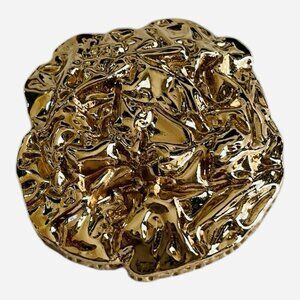 Gold Tone Textured Freeform Brooch Pin 1.5 Inch Vintage Style Jewelry NWOT